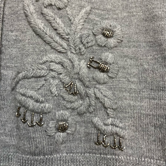 Brooks Bros. Gray Fleece grandma core extra fine merino wool sweater  SZ  S - Picture 3 of 8